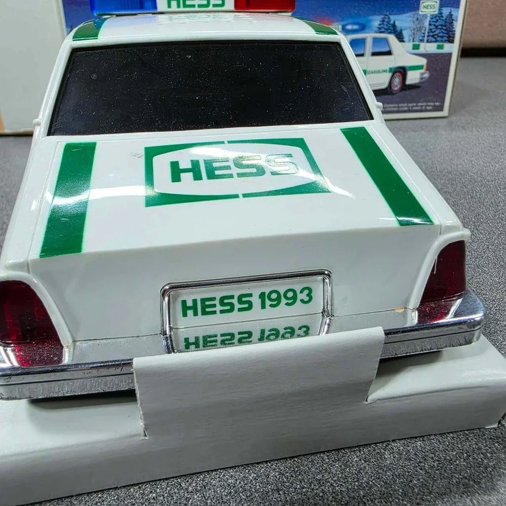 Hess Patrol Car Toy 1993 White Green Excellent Dual Siren Lights Flashers